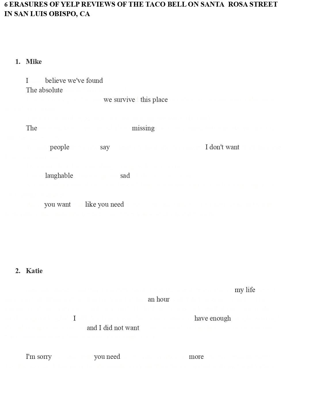 List Poem 1
